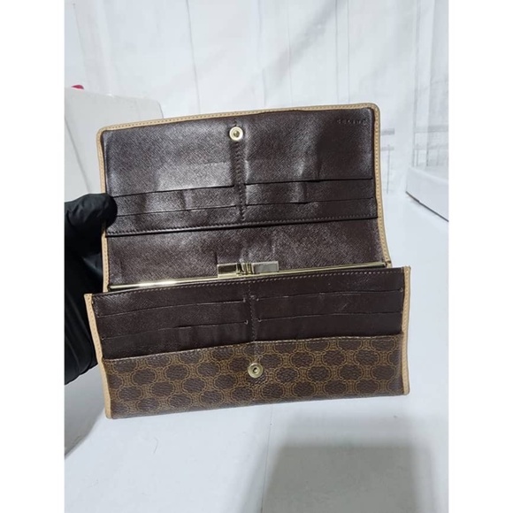 Authentic Celine Vintage Macadam Wallet Brown/Peach - Picture 6 of 13